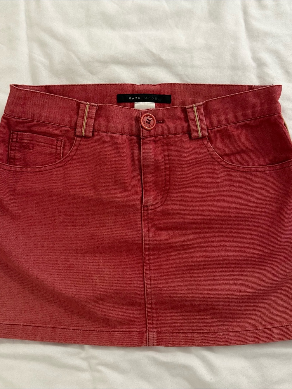 Vintage Marc Jacobs Red Denim Mini Skirt